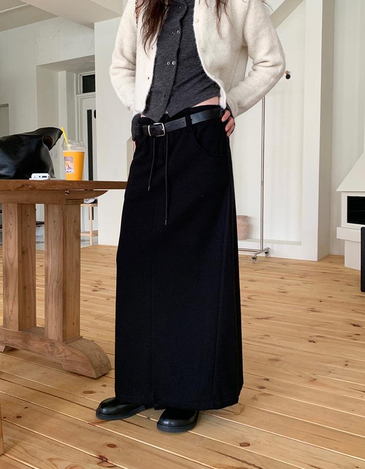 細腰頭皮帶扣壓線及踝棉裙