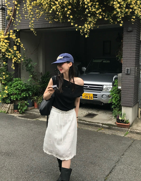 美肩鐵扣細節前後兩穿上衣