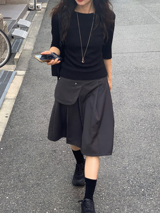 華夫格七分袖上衣