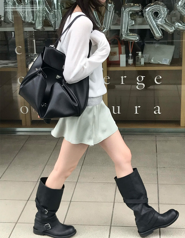 光澤感微傘短裙