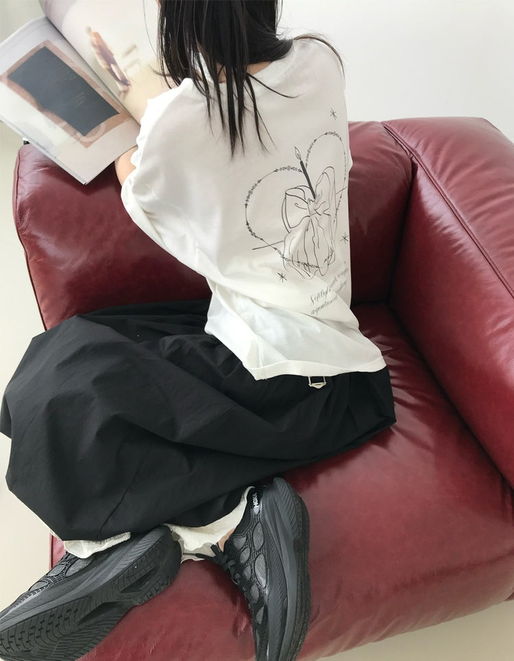 蛋糕圖案印花寬鬆t