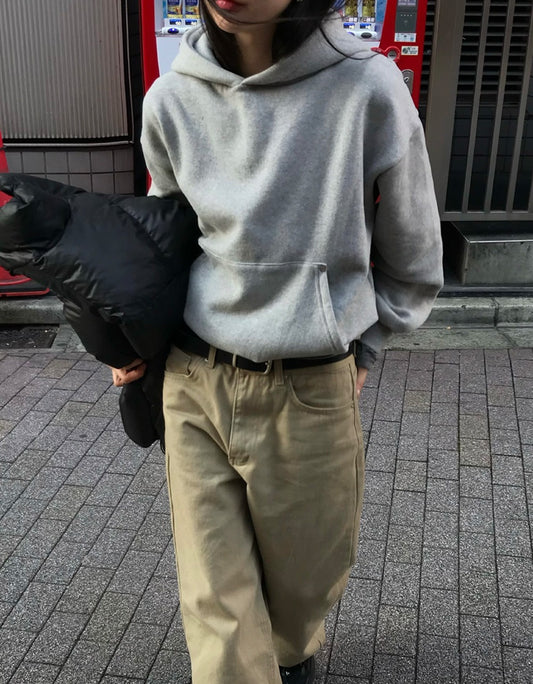 鉚釘細節基礎連帽衛衣