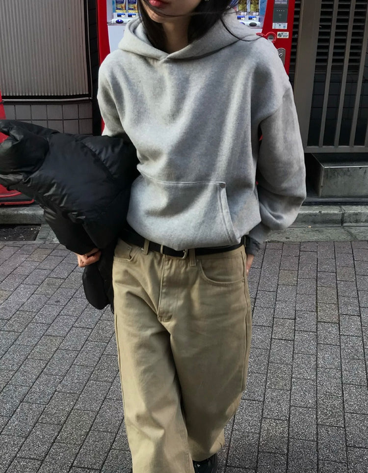 鉚釘細節基礎連帽衛衣