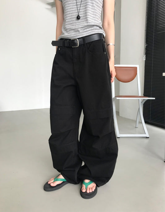 美色寬鬆層次工裝褲