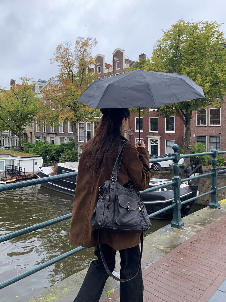 皮質/麂皮質感綁帶西外