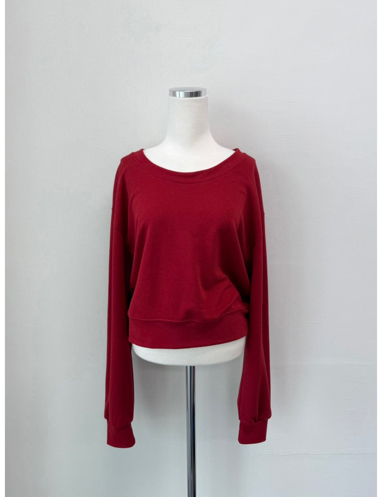 美肩U領修腰上衣