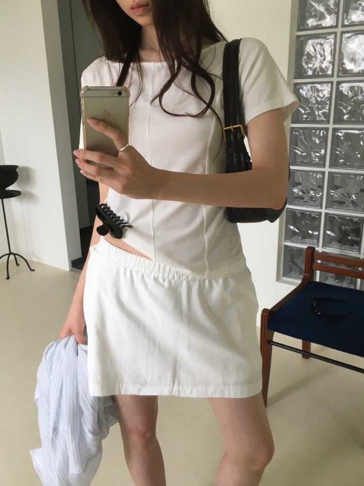美色船領壓線細節上衣