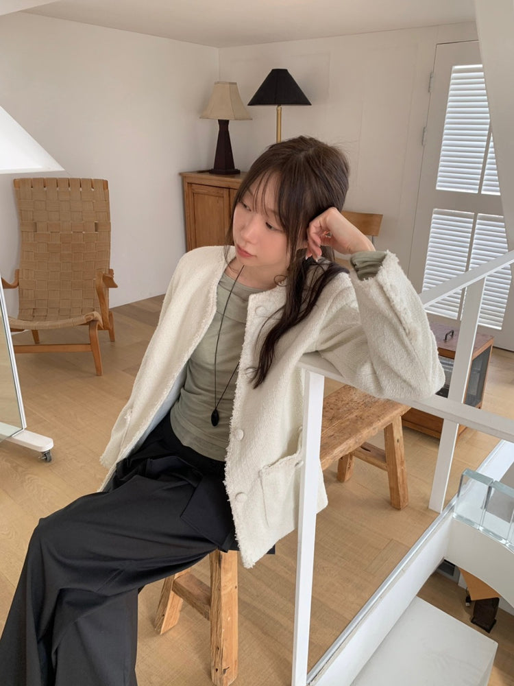 經典條紋雙褶直褲