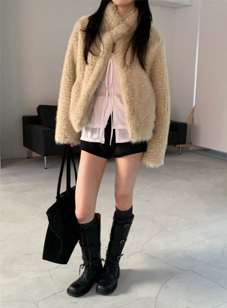 率性側扣綁帶長靴