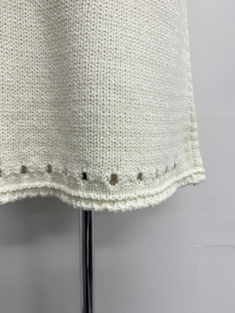 鐵扣細節縷空針織連身裙