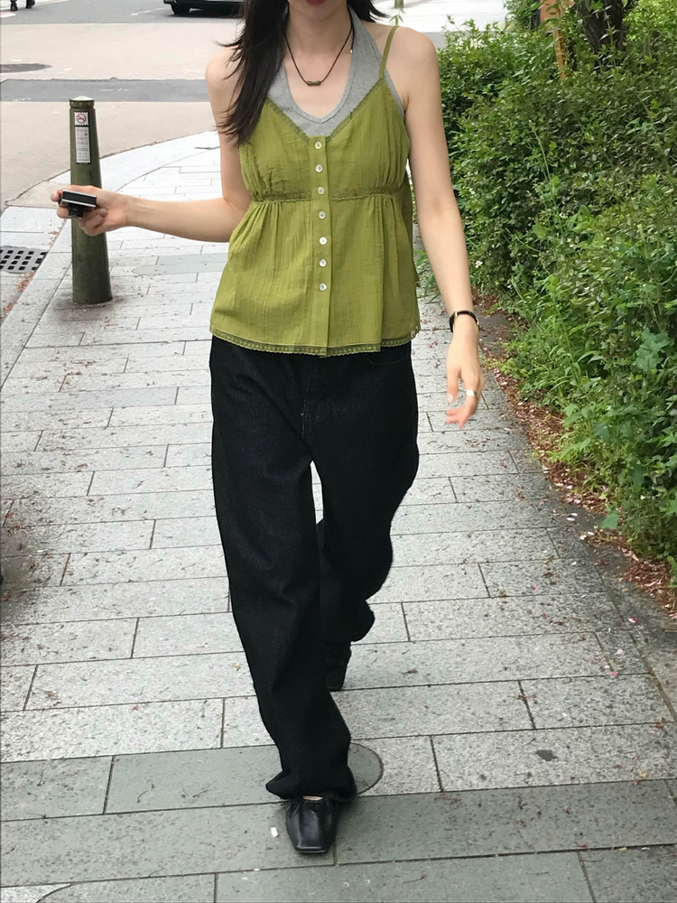 口袋明線細節牛仔褲