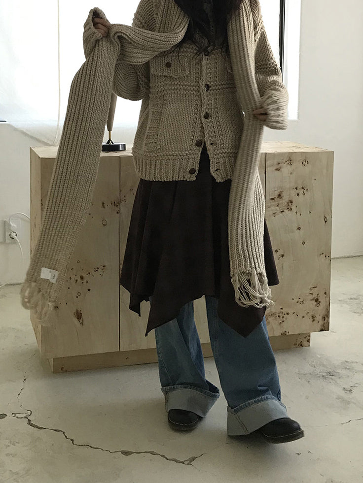 格紋不規則下擺半裙