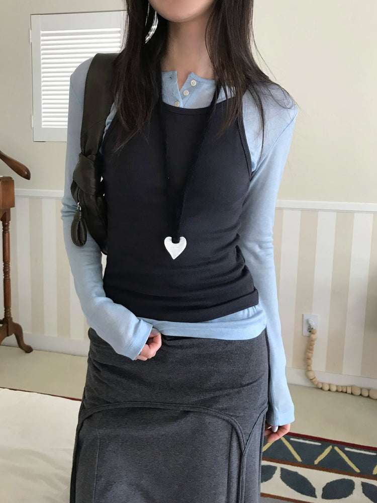 微透美色亨利領修身上衣