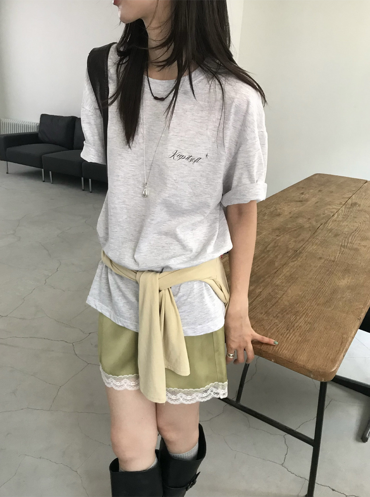 蛋糕圖案印花寬鬆t