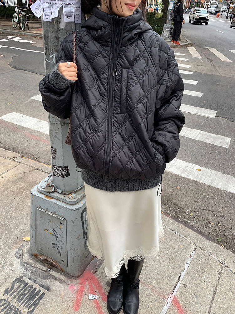 光澤感蕾絲邊不對稱細節半裙