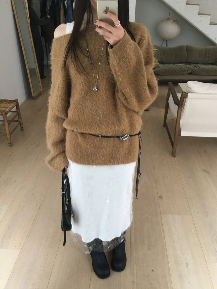 美肩毛流質感寬鬆毛衣