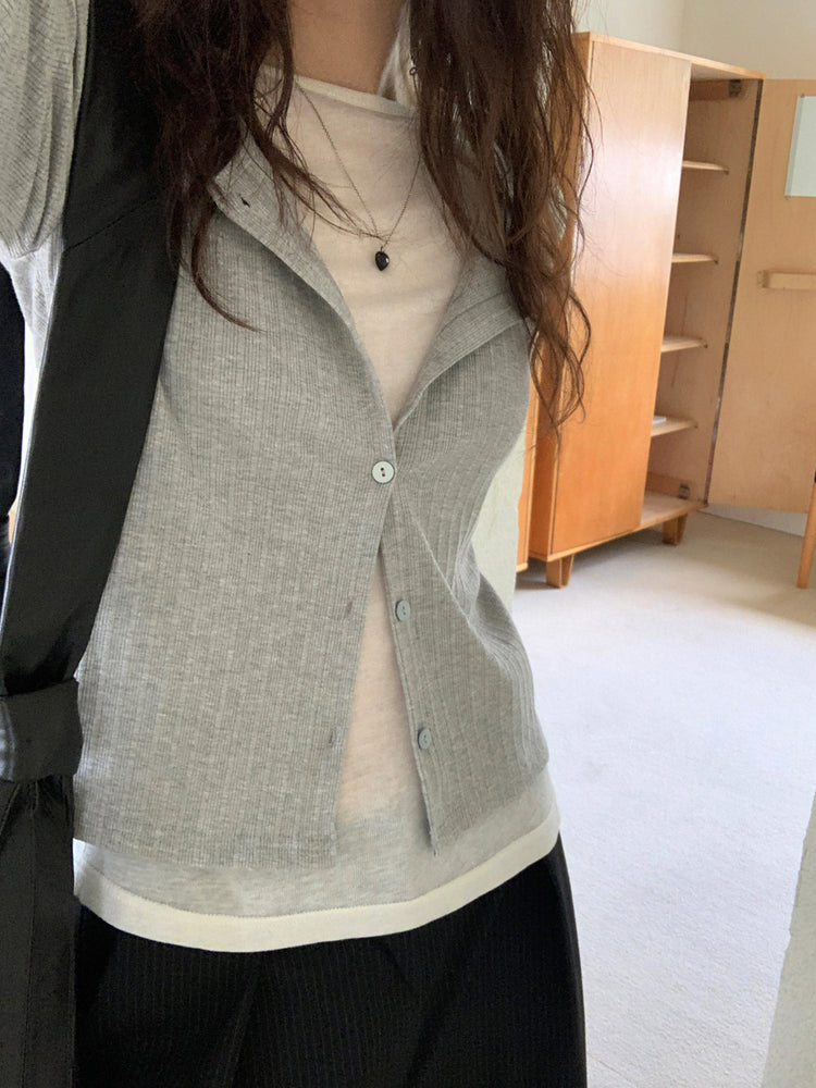 條紋內壓褶細節直褲