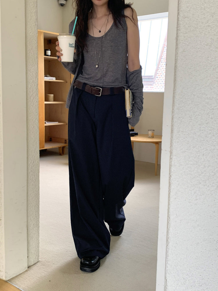 微透膚天絲排鈕上衣背心套裝