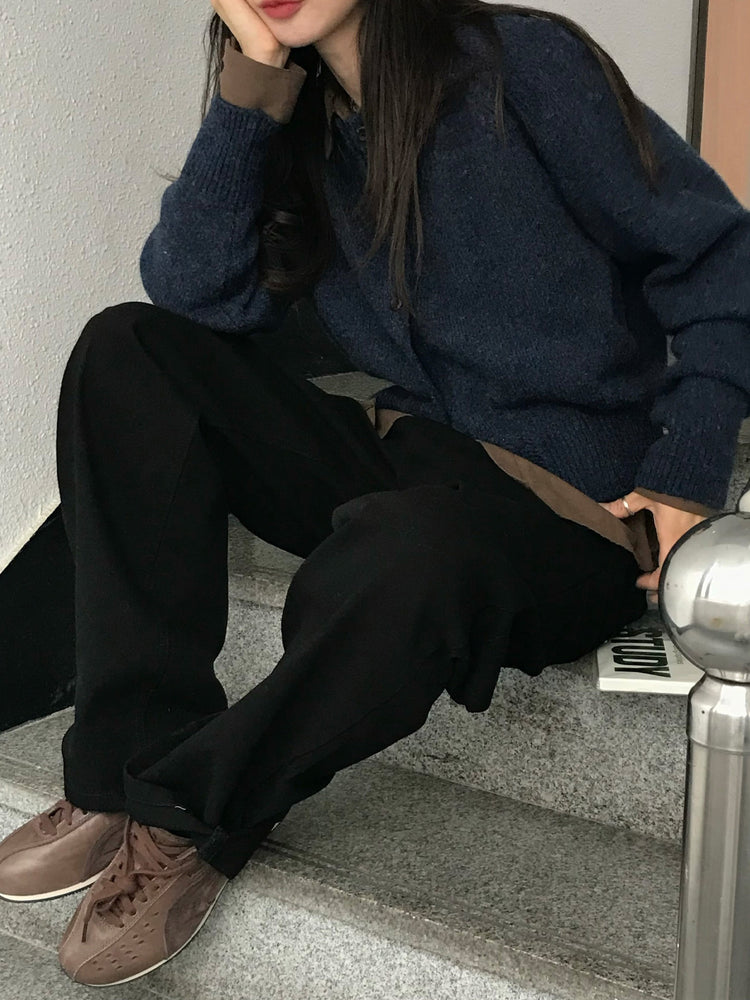 背口袋細節寬鬆直褲