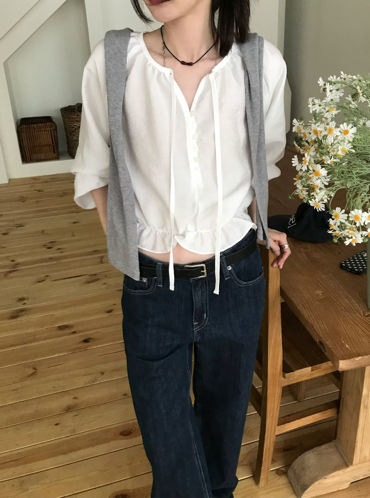 微透顯瘦排鈕針織外套