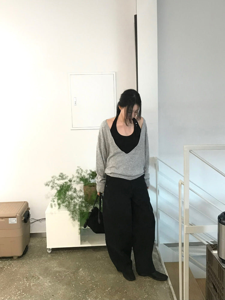 掛脖扣鈕細節背心