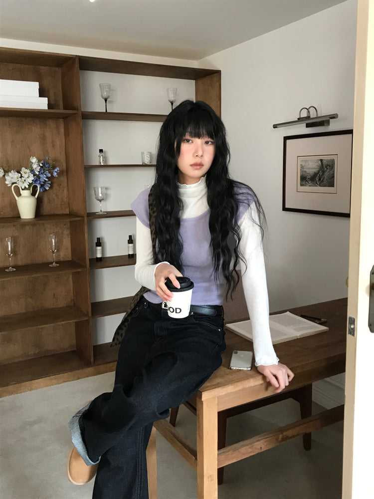 拉克蘭袖弧下擺修身上衣