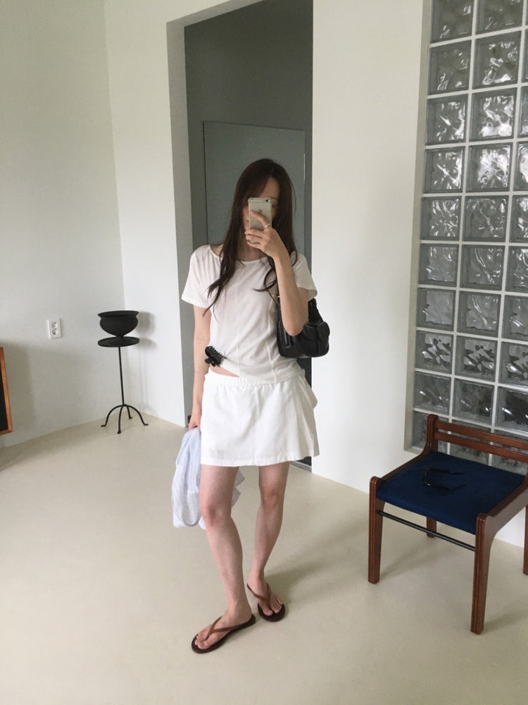 美色船領壓線細節上衣