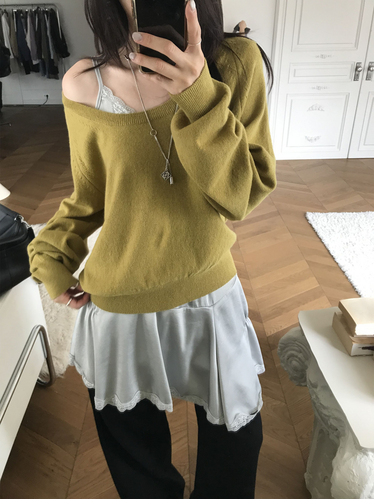 霧光澤蕾絲細節連身裙