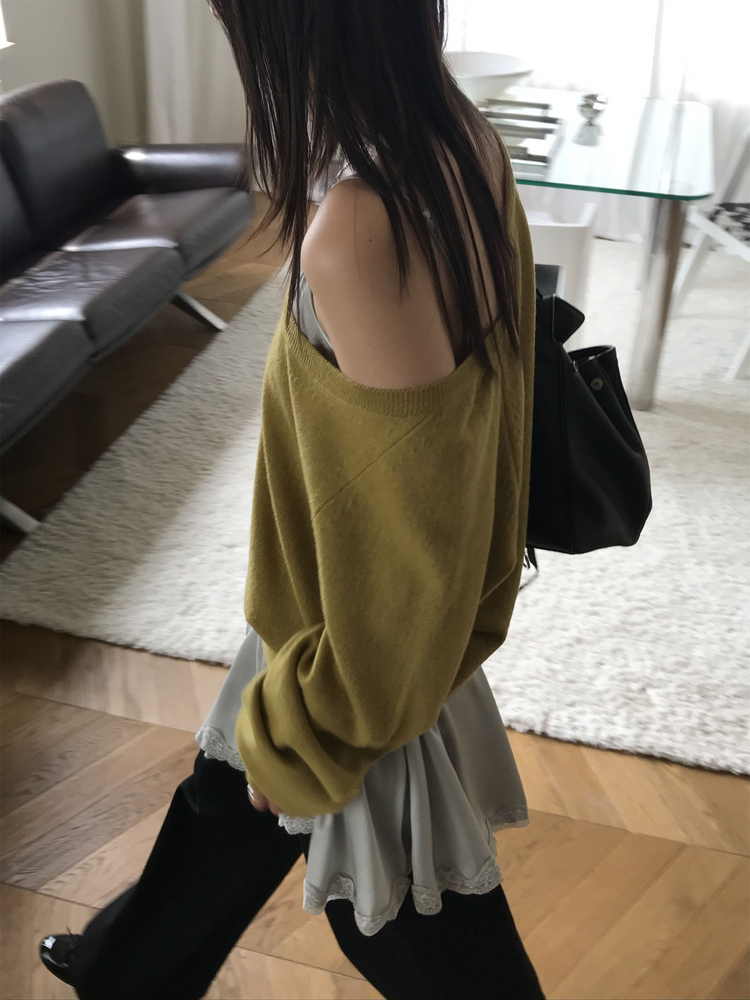 霧光澤蕾絲細節連身裙