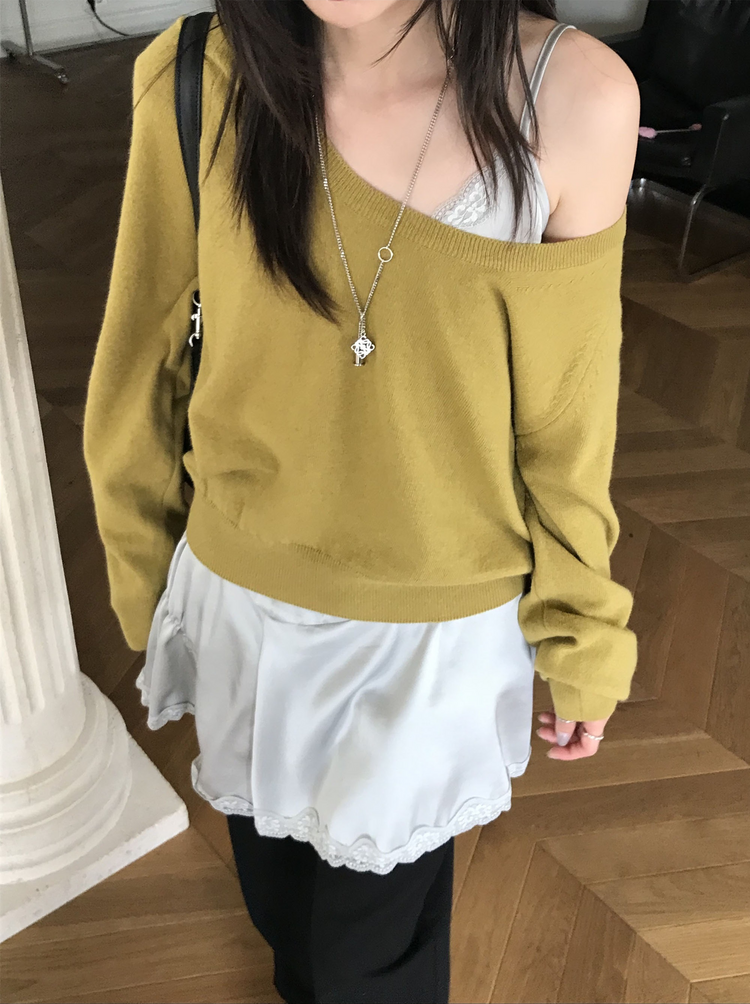 霧光澤蕾絲細節連身裙