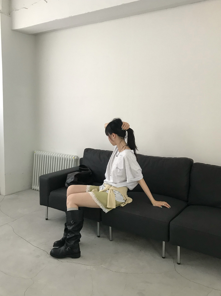 蛋糕圖案印花寬鬆t