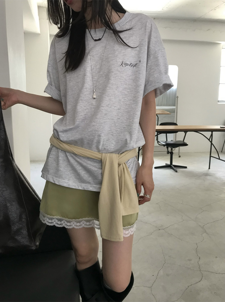 蛋糕圖案印花寬鬆t