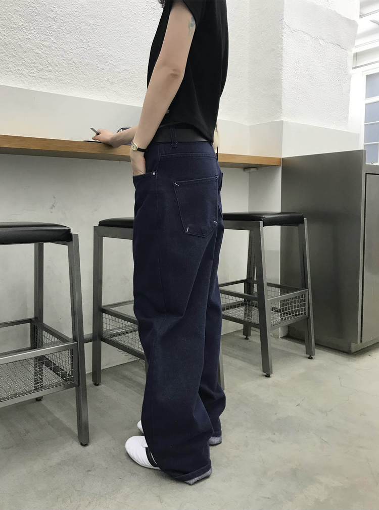 口袋明線細節牛仔褲