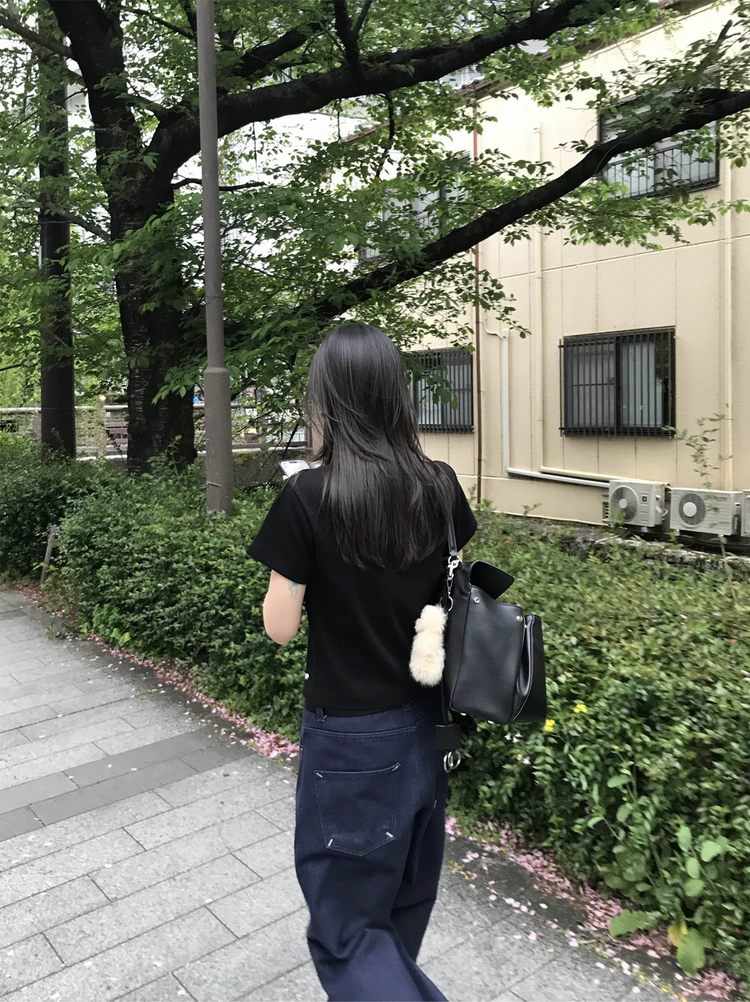 口袋明線細節牛仔褲