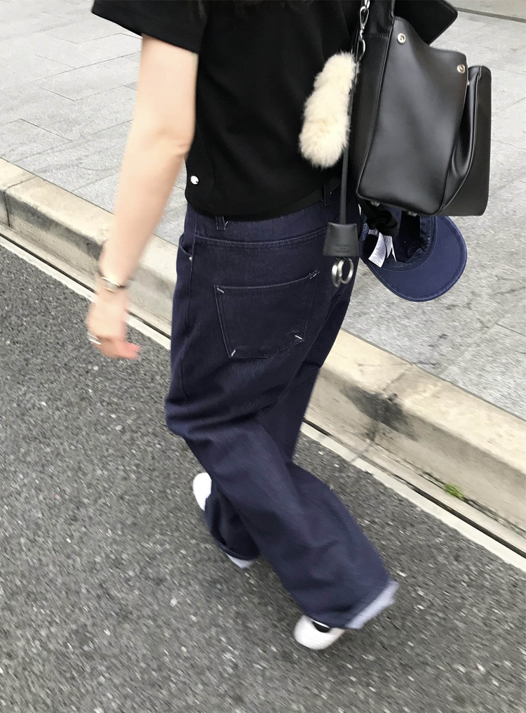 口袋明線細節牛仔褲