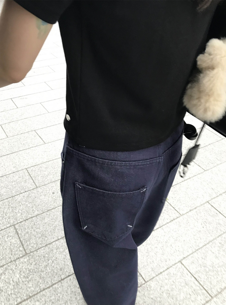 口袋明線細節牛仔褲