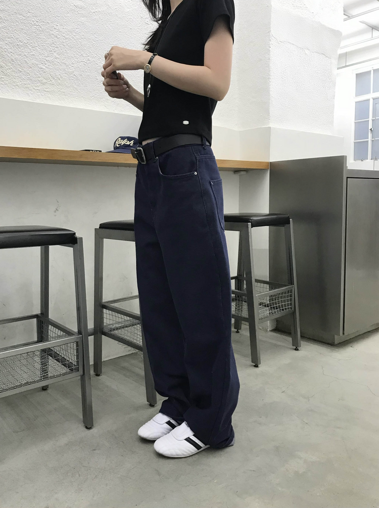 口袋明線細節牛仔褲