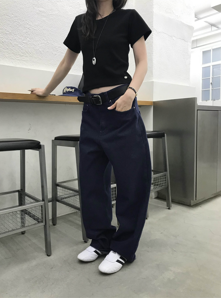 口袋明線細節牛仔褲
