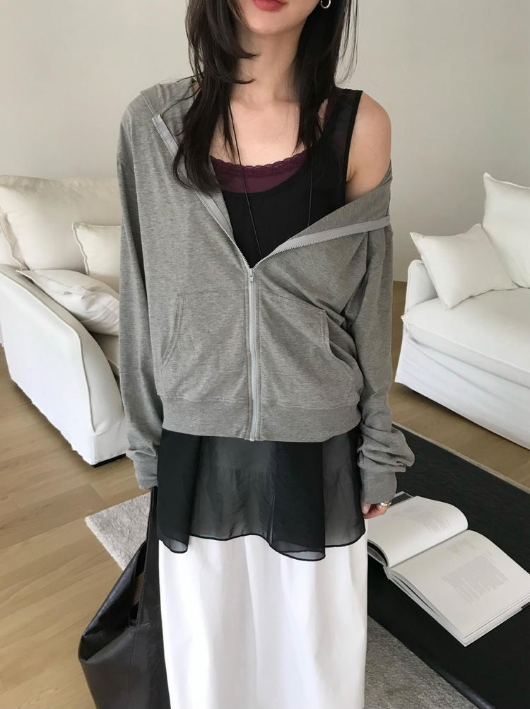美色透膚壓線細節連身裙