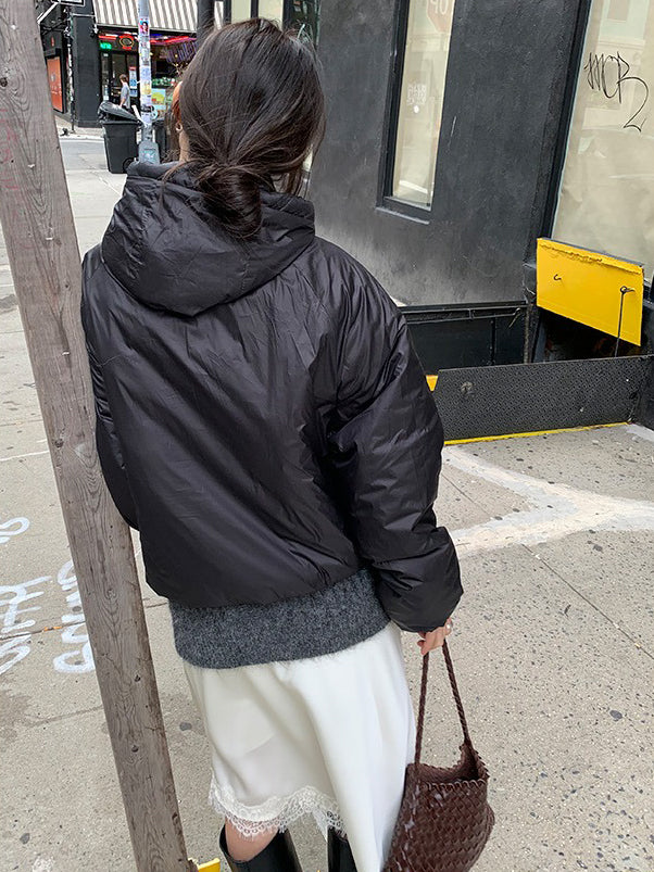 光澤感蕾絲邊不對稱細節半裙