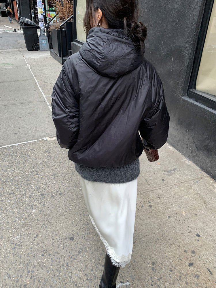 光澤感蕾絲邊不對稱細節半裙