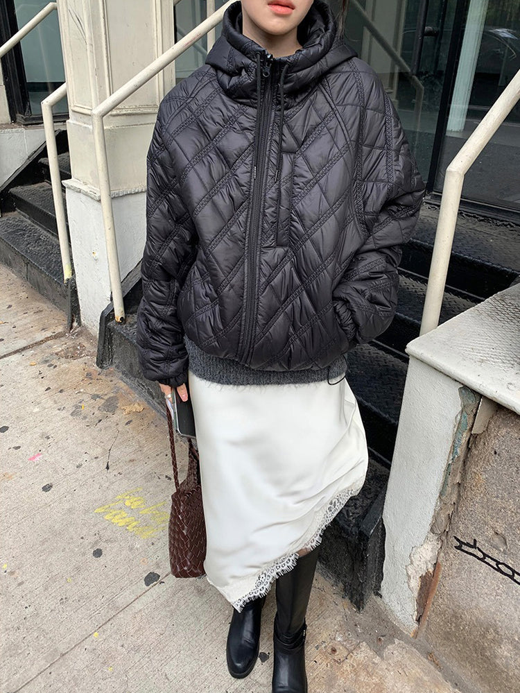 光澤感蕾絲邊不對稱細節半裙