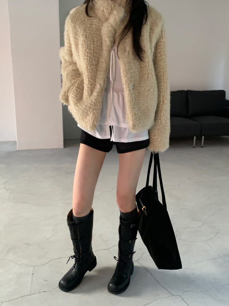 率性側扣綁帶長靴