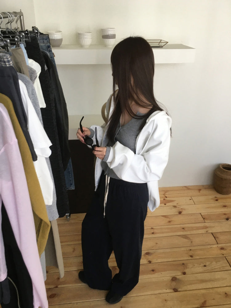 格紋反著腰頭細節棉褲