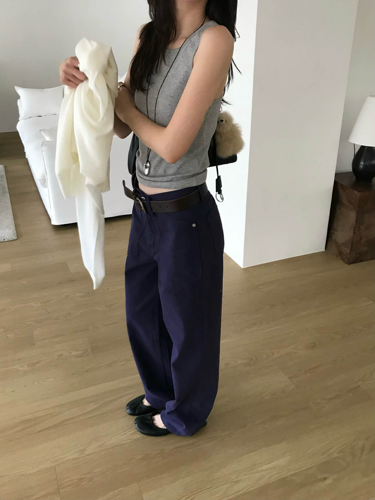 透膚深V針織上衣