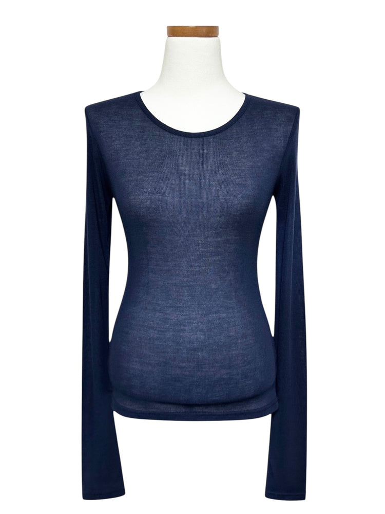 天絲微透基礎修身上衣