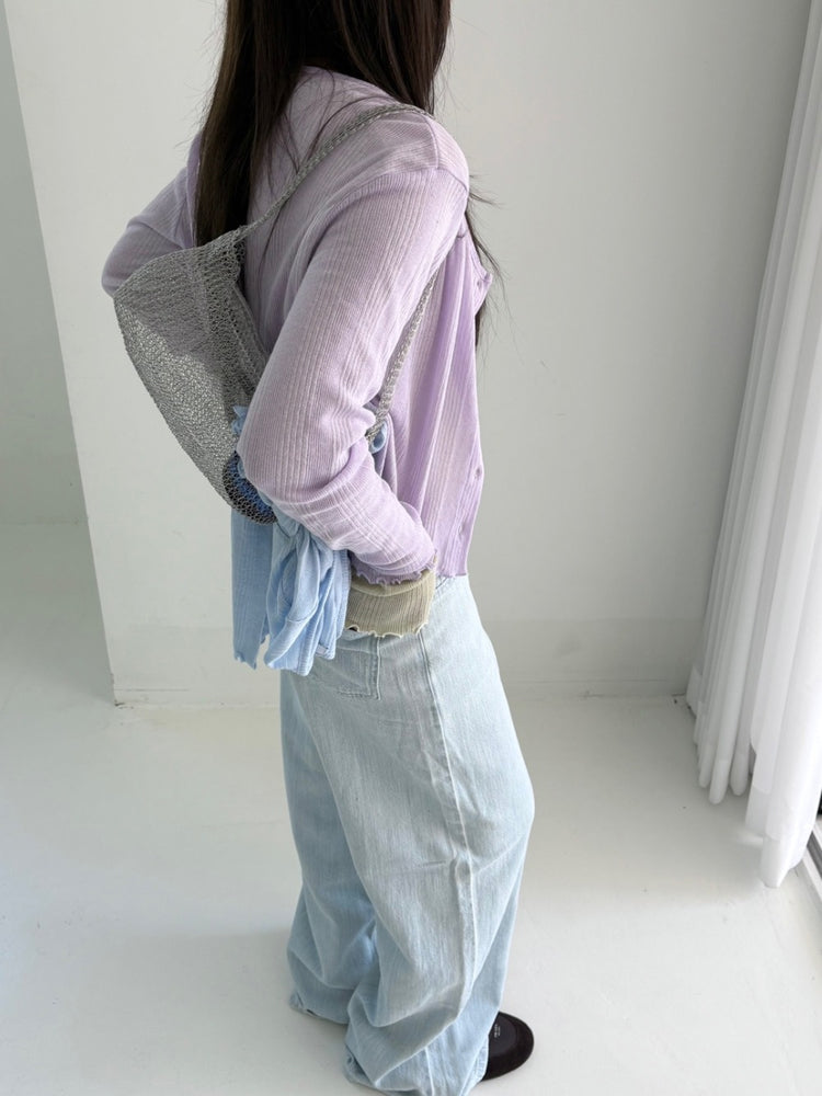 春季美色花邊細節排鈕外套