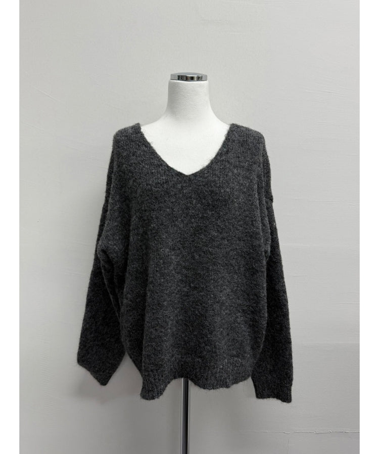 美背V領綁帶細節毛衣