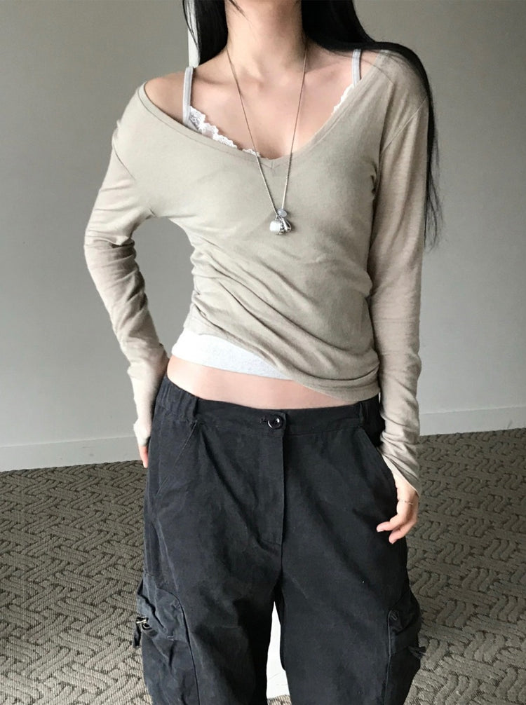 V領隨性修身上衣