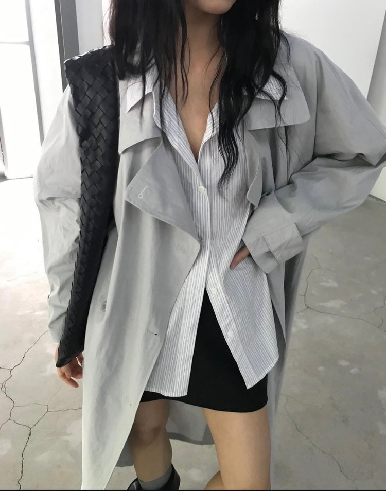 美色條紋寬鬆襯衫